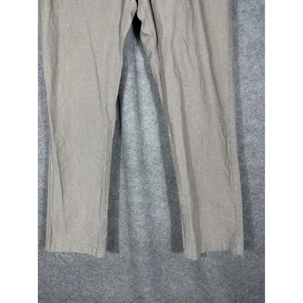 Banana Republic Kentfield Pant Mens 34x30 Tan Micro Houndstooth Chino Trousers